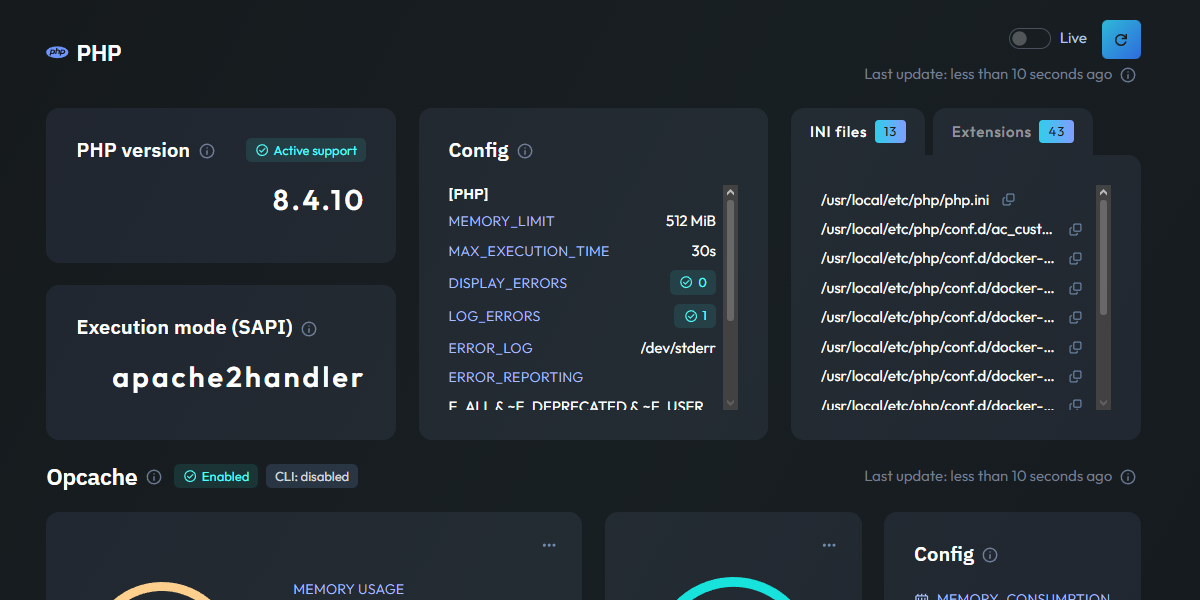 PHP monitoring dashboard preview